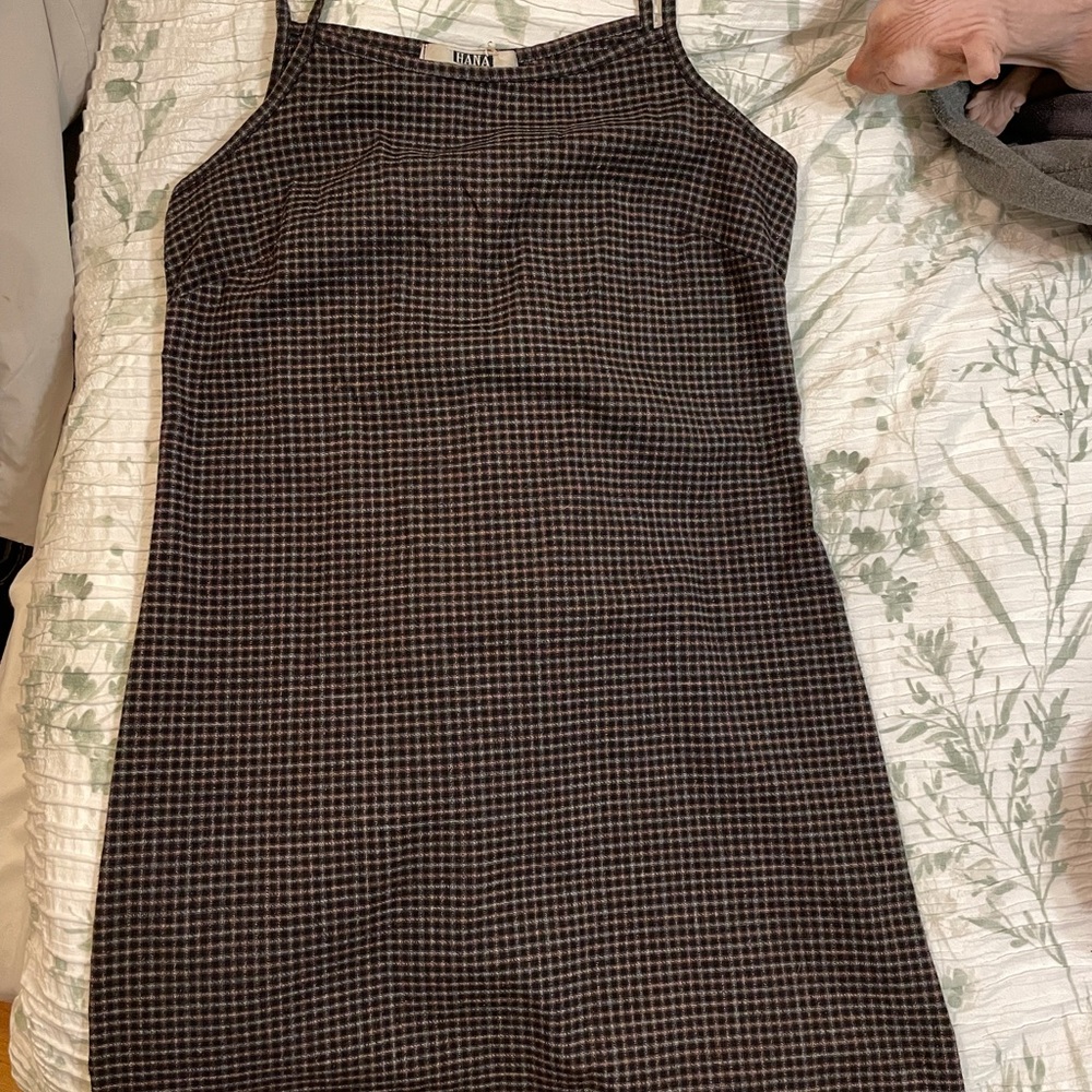 Mid thigh length plaid dress
